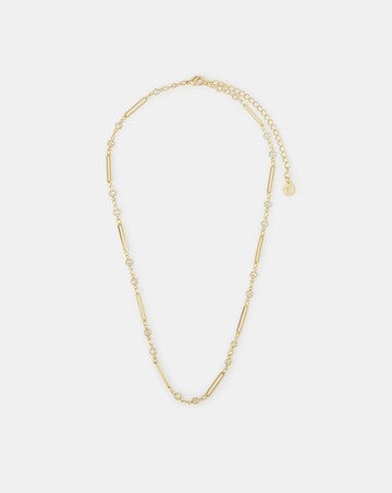 Accessorize Gold CZ Paperclip Necklace
