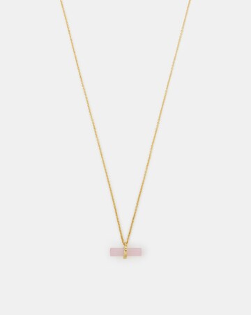 Accessorize Gold Stone T-Bar Necklace
