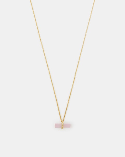 Accessorize Gold Stone T-Bar Necklace