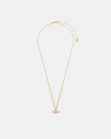 Accessorize Gold Stone T-Bar Necklace