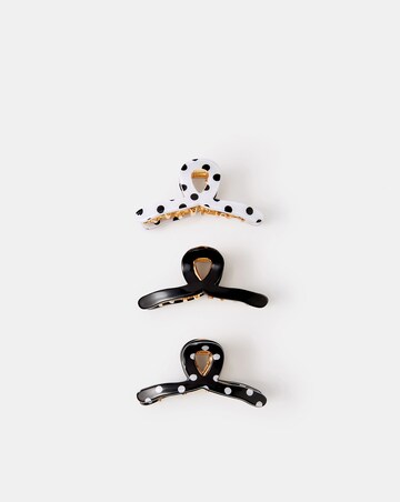 Accessorize 3pk Polka Dot Claw Clips
