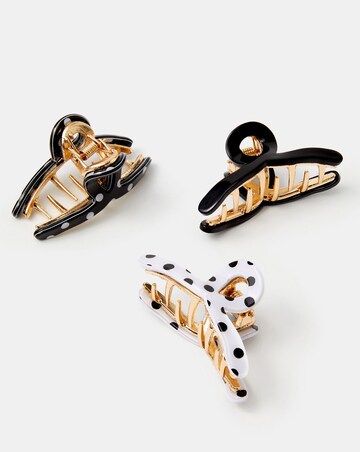 Accessorize 3pk Polka Dot Claw Clips