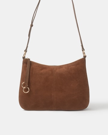 Accessorize Curved Suede Crossbody Bag
