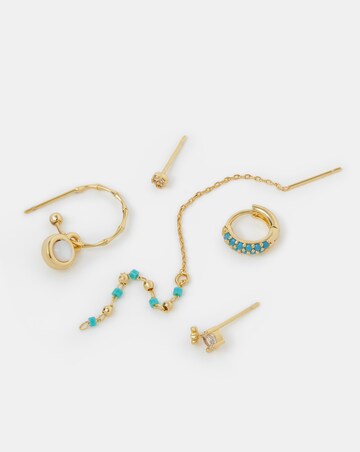 Accessorize 5pk Gold Stud/Hoop Earrings