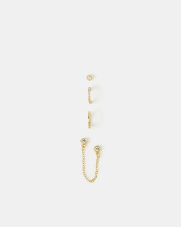 Accessorize 4pk Gold Stud/Hoop Earrings