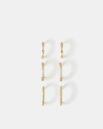 Accessorize 3pk Gold Twist Hoop Earrings