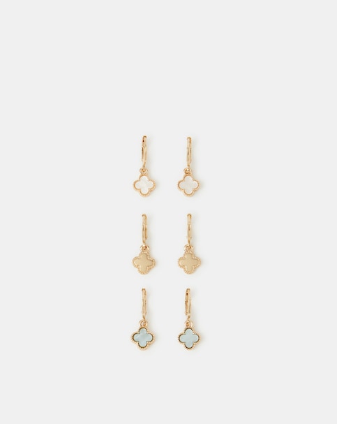 Accessorize 3pk Clover Hoop Earrings