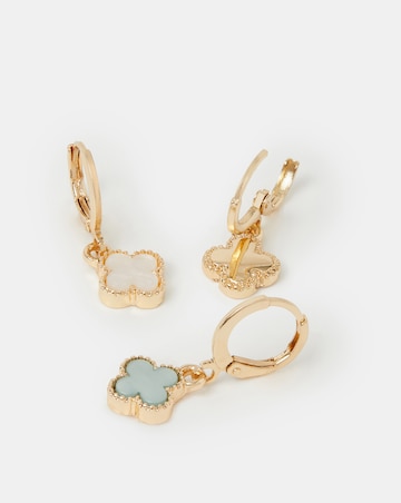 Accessorize 3pk Clover Hoop Earrings