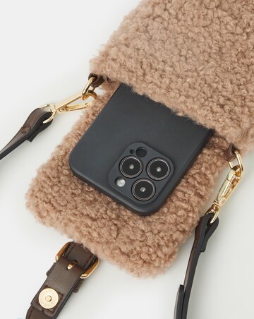 Accessorize Faux Shearling Phone Bag