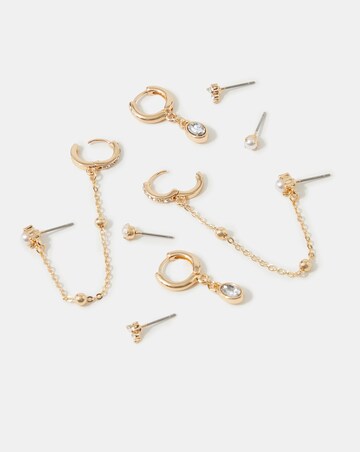 Accessorize 4pk Stud/Chain Hoop Earrings