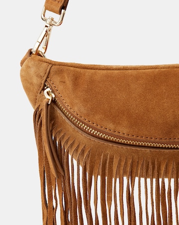 Accessorize Fringe Suede Sling Bag