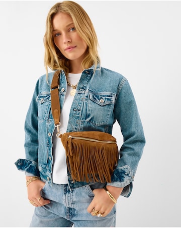 Accessorize Fringe Suede Sling Bag
