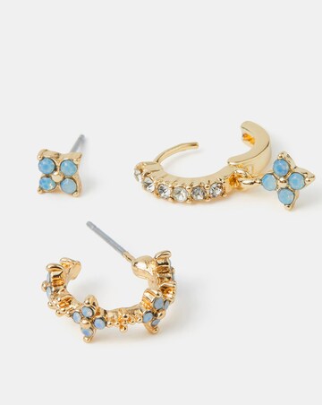 Accessorize 3pk Gem Cross Earrings