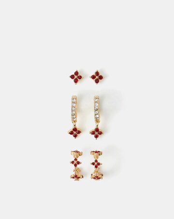 Accessorize 3pk Gem Cross Earrings