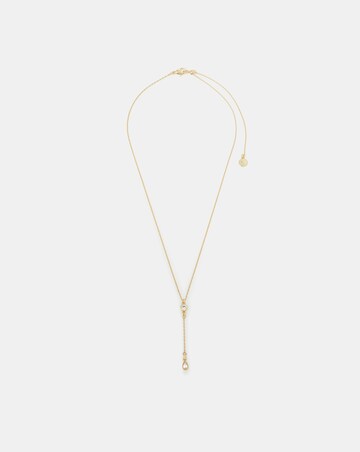Accessorize Gold CZ Lariat Necklace