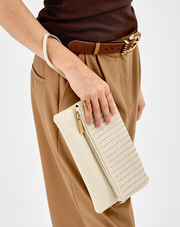 Accessorize Woven Leather Clutch Bag
