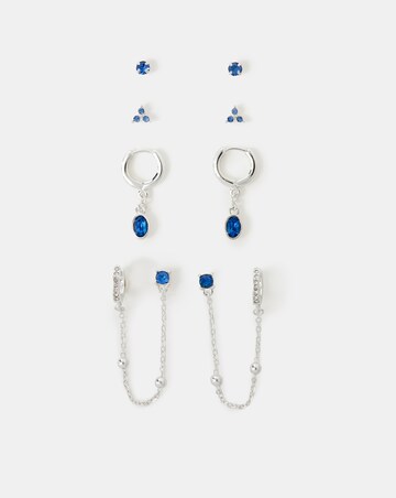 Accessorize 4pk Stud/Chain Hoop Earrings