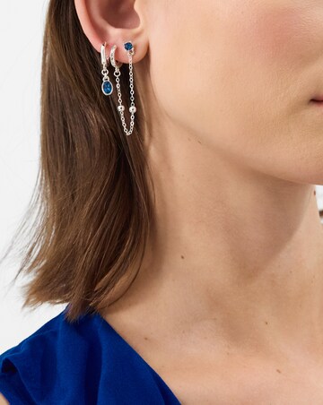 Accessorize 4pk Stud/Chain Hoop Earrings