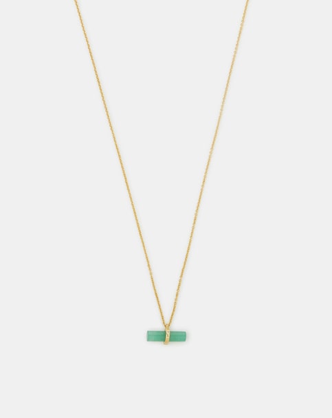Accessorize Gold Stone T-Bar Necklace