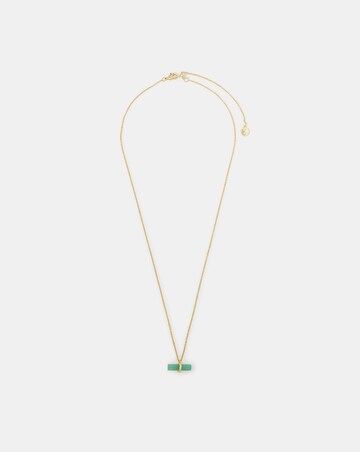 Accessorize Gold Stone T-Bar Necklace