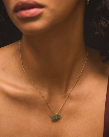 Accessorize Gold Stone T-Bar Necklace