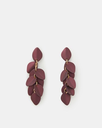 Accessorize Enamel Willow Leaf Earrings