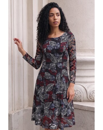 Roman Leaf Lace Stretch Dress