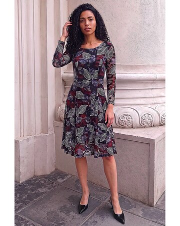 Roman Leaf Lace Stretch Dress