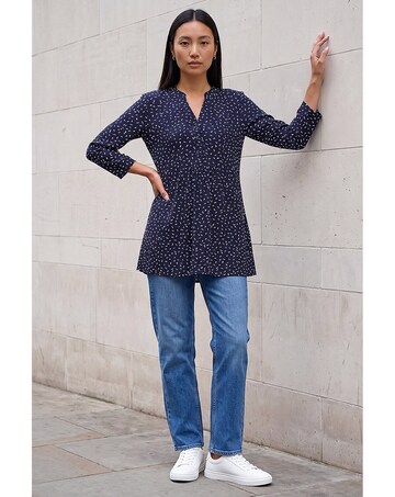Roman Ditsy Spot Puff Print Tunic Top