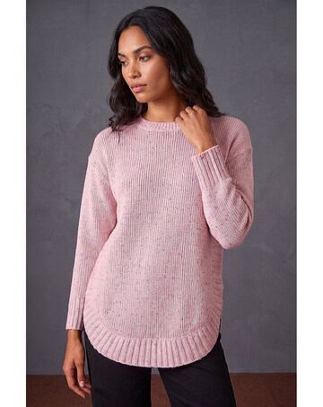 Roman Nep Fabric Curved Hem Jumper