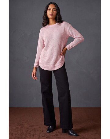 Roman Nep Fabric Curved Hem Jumper