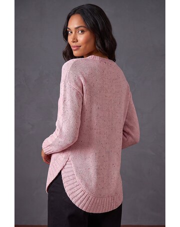 Roman Nep Fabric Curved Hem Jumper