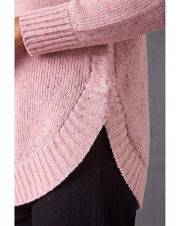 Roman Nep Fabric Curved Hem Jumper