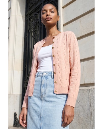 Roman Textured Cable Knit Cardigan