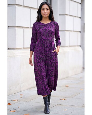 Roman Petite Swirl Stretch Midi Dress