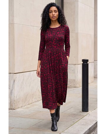 Roman Abstract Spot Stretch Midi Dress