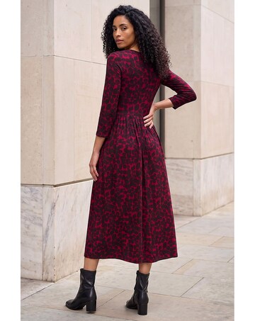 Roman Abstract Spot Stretch Midi Dress