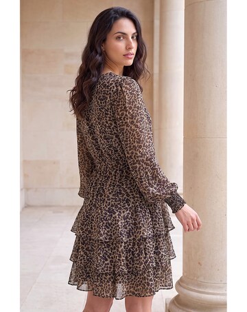 Roman Dusk Animal Print Tie Waist Dress