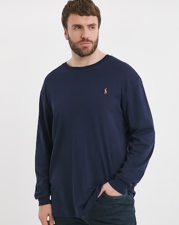 Polo Ralph Lauren Navy Long Sleeve Soft Cotton T-Shirt