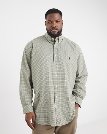 Polo Ralph Lauren Long Sleeve Gingham Stretch Poplin Shirt - Green Multi