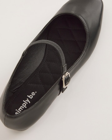 Emilie Mary Jane Stretch Strap Ballerina Shoes Wide E Fit Simply Comfort