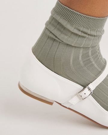 Emilie Mary Jane Stretch Strap Ballerina Shoes Extra Wide EEE Fit Simply Comfort