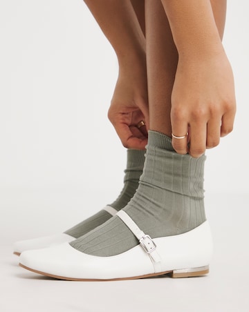 Emilie Mary Jane Stretch Strap Ballerina Shoes Extra Wide EEE Fit Simply Comfort