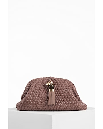 Luella Grey  Indigo Oversized Pecan Clutch