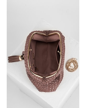 Luella Grey  Indigo Oversized Pecan Clutch