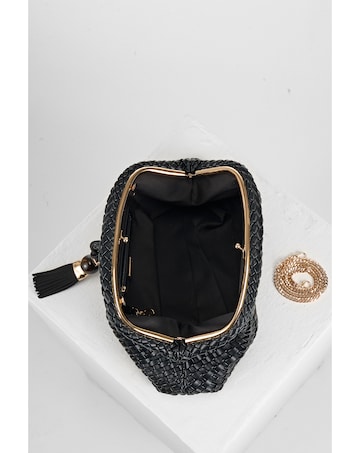 Luella Grey Indigo Oversized Black Clutch