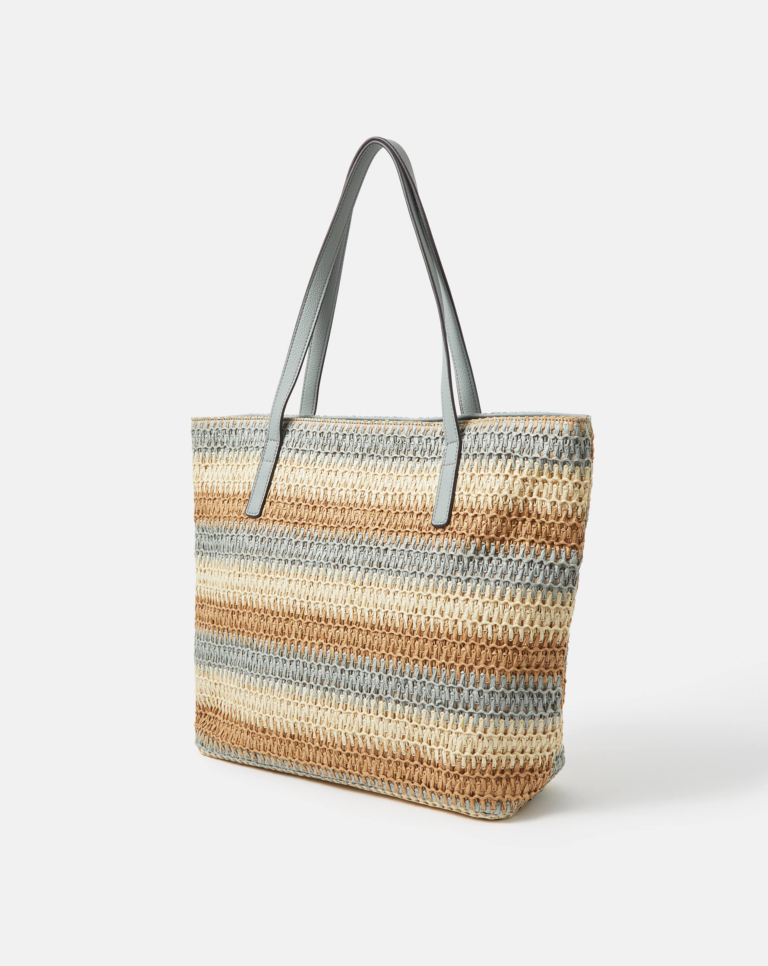 Accessorize Stripe Raffia Shoulder Bag