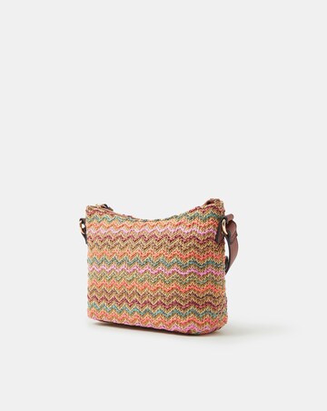 Accessorize Stripe Raffia Crossbody Bag