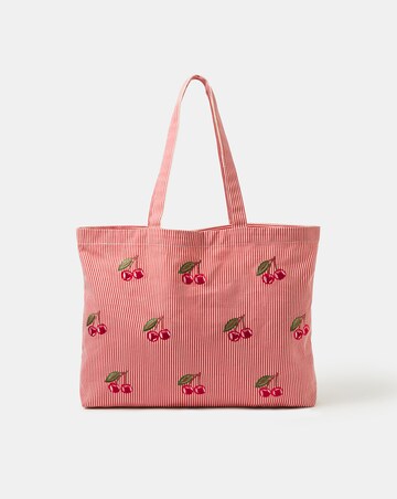 Accessorize Cherry Stripe Shopper Bag