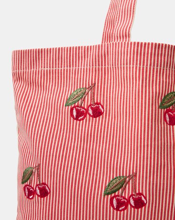 Accessorize Cherry Stripe Shopper Bag